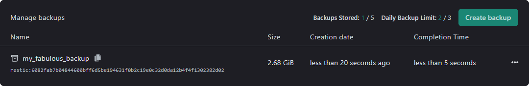 backup