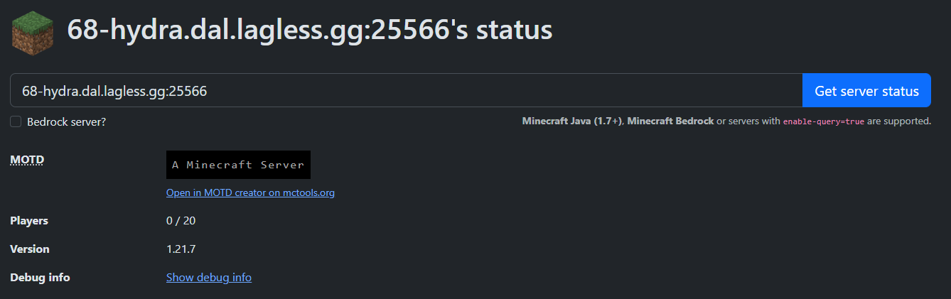mcsrvstatus
