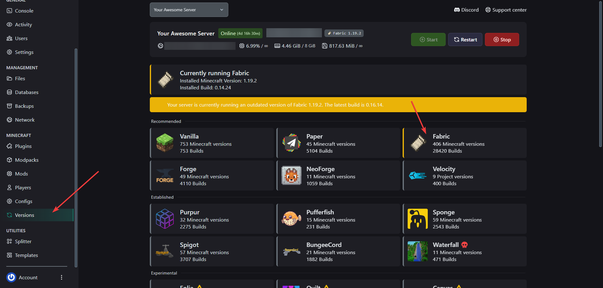 version-selector