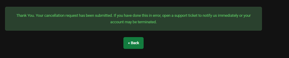 Cancellation Submitted