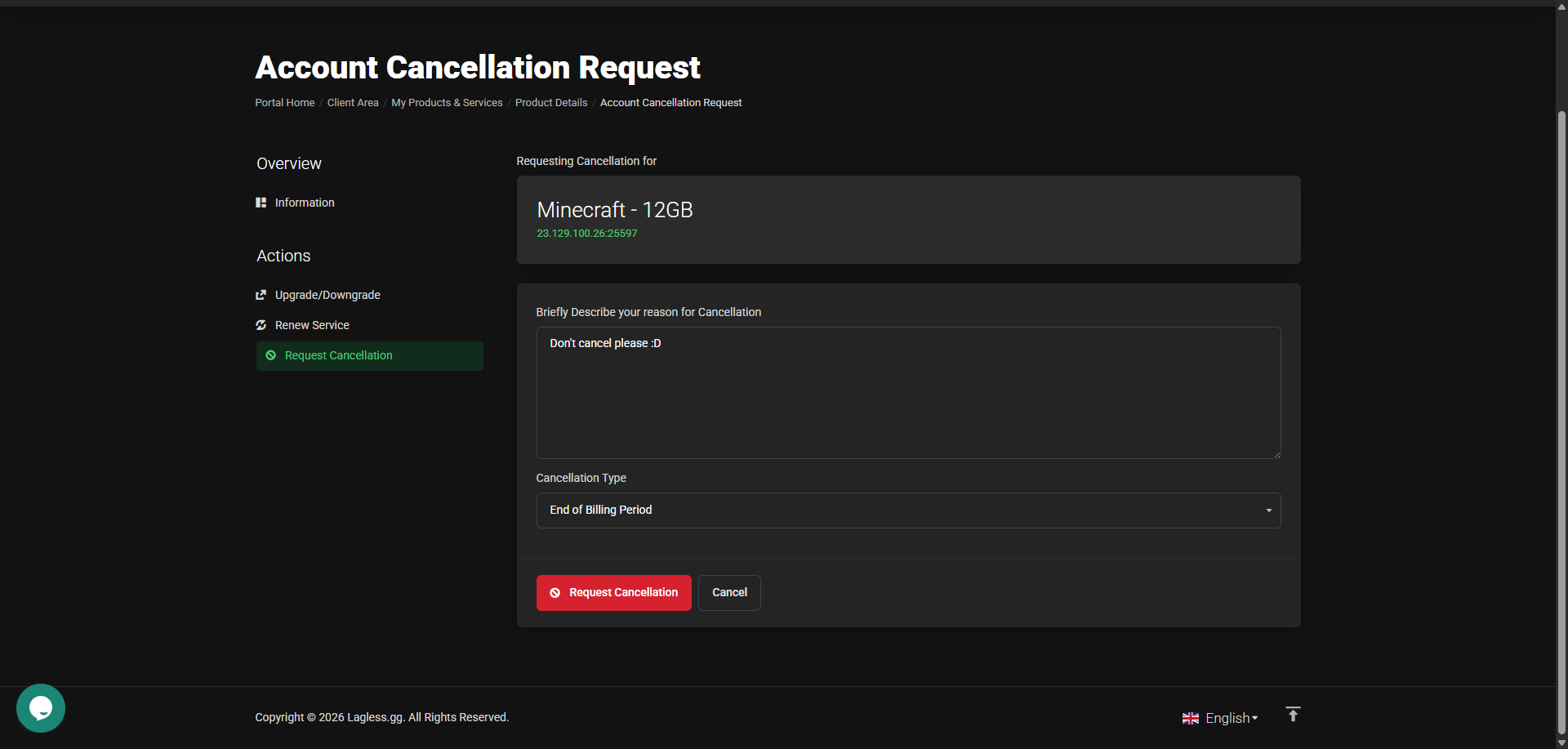 Request Cancellation